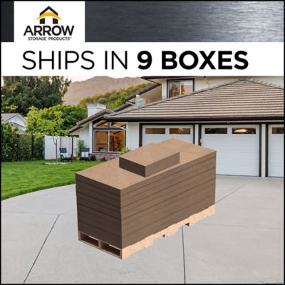 Image showing 2 th Arrow 20 x 20 x 9 ft. Eggshell Carport with 1 Sided Enclosure