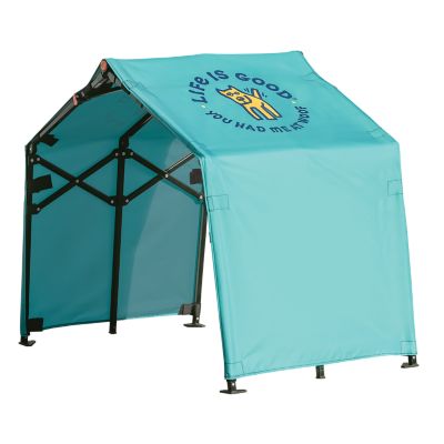 ShelterLogic 2 x 3.5 x 2.5 ft. Teal Blue You Had Me at Woof Pop Up Dog Shade