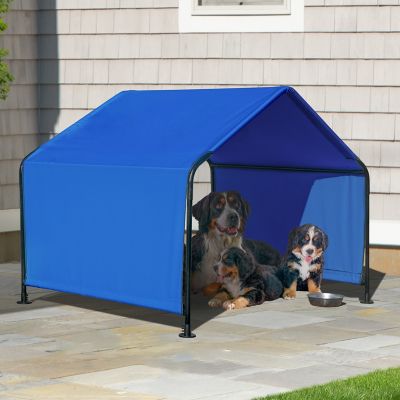 Image showing  4 x 5 x 4 ft. Blue Dog Shade Canopy Pet Shelter