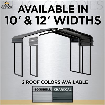 Image showing 9 th Arrow 12 x 6 x 7 ft. Charcoal 7 ft. Metal Canopy