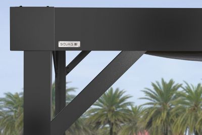 Image showing  Fontana Black Aluminum Frame 10 x 12 ft Pergola