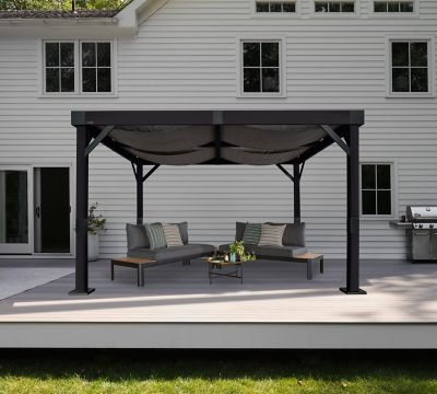 Image showing 9 th Sojag Fontana Black Aluminum Frame 10 x 12 ft Pergola