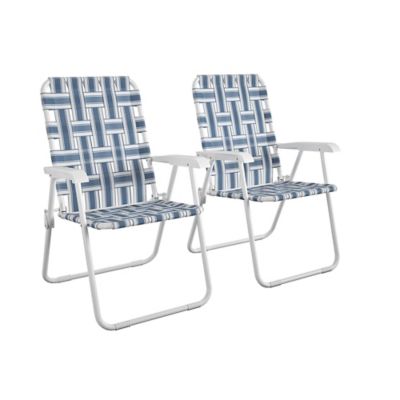 Novogratz Poolside Gossip Priscilla Folding Chairs, 250 lb. Capacity, French Blue, 2-Pack