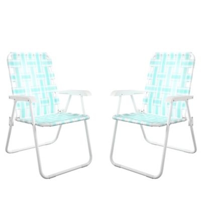 Novogratz Poolside Gossip Priscilla Folding Chairs, 250 lb. Capacity, Aqua Haze, 2-Pack