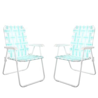 Novogratz Poolside Gossip Priscilla Folding Chairs, 250 lb. Capacity, Aqua Haze, 2-Pack