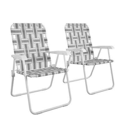 Novogratz Poolside Gossip Priscilla Folding Chairs, 250 lb. Capacity, Gray, 2-Pack