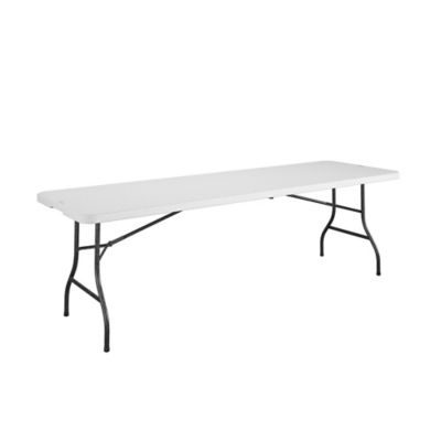 COSCO 8 ft., 96 in., Resin Straight Table, White