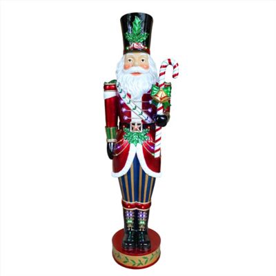 Fraser Hill Farm Metallic Santa Nutcracker Statue with LED Lights at ...