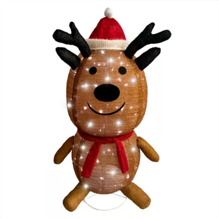 Fraser Hill Farm Pre-Lit Bendable Reindeer Indoor or Outdoor Decor Christmas Pillows & Blankets