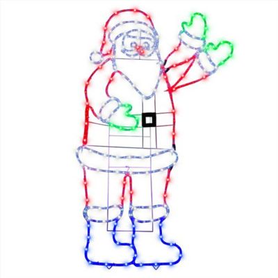 Fraser Hill Farm Prelit LED Santa with Waving Arm Outdoor Decoration