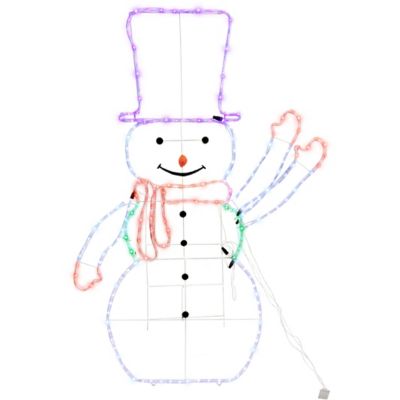 Fraser Hill Farm Prelit LED Snowman with Waving Arm Outdoor Decoration