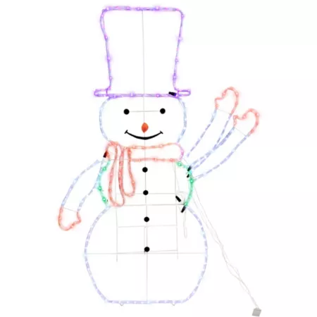 Fraser Hill Farm Pre-Lit LED Snowman with Waving Arm Outdoor Decor Christmas Statues