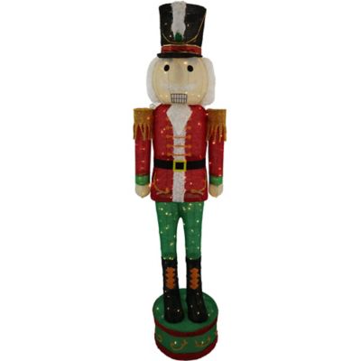 Fraser Hill Farm Prelit Tinsel Nutcracker Indoor or Outdoor Decoration