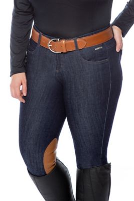 Image showing  Stretch Denim Knee Patch Riding Breech