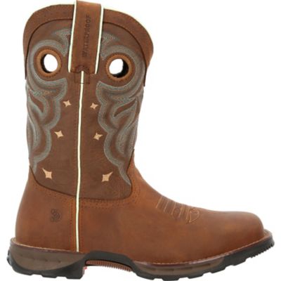 Image showing 6 th Durango Maverick Womens Rugged Tan Square Steel Toe Boot