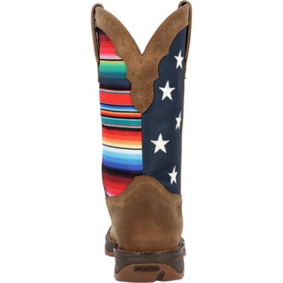 Image showing  Lady Rebel Womens Serape & Flag Square Toe Boot