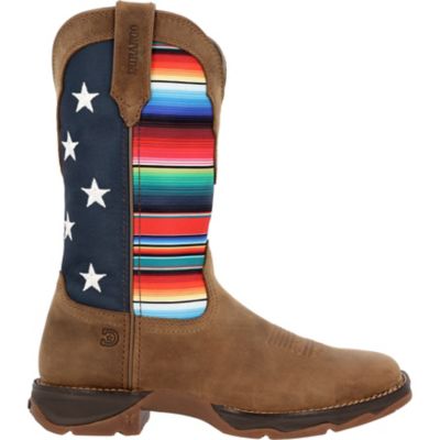 Image showing 6 th Durango Lady Rebel Womens Serape & Flag Square Toe Boot