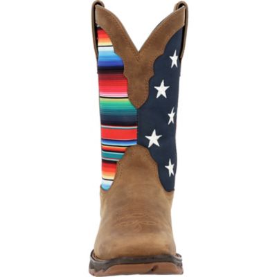 Image showing  Lady Rebel Womens Serape & Flag Square Toe Boot