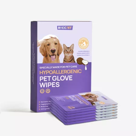 HICC Pet Hypoallergenic Pet Glove Wipes Unscented Waterless Bath & Wipes