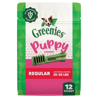 Greenies Puppy Regular Size Natural Dental Dog Treats, 12 oz.