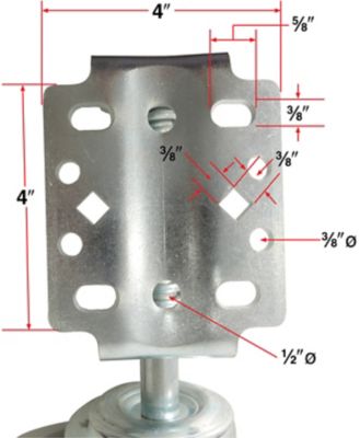 Image showing  8 in. Swivel Gate Cster Set With Universal Mounting Bracket
