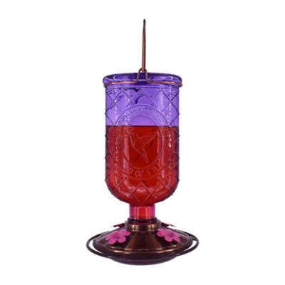 Image showing  20 oz. Whiskey Bottle Hummingbird Feeder, Purple
