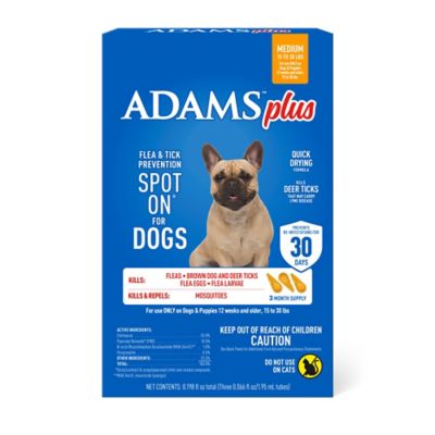 Image showing 8 th Adams Plus Flea & Tick Spot On for Dogs Medium 3 Months 12/cs