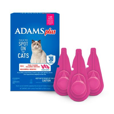 Adams Plus Flea & Tick Spot On for Cats GT 5 lbs., 3 Months
