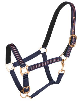 TuffRider Adjustable Nylon Breakaway Halter with Padded Crown and Rose Gold Hardware