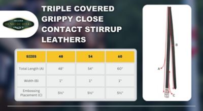 Image showing  Triple Covered Grippy Close Contact Stirrup Leathers