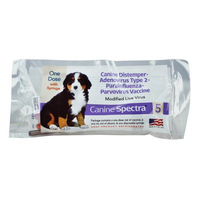 Durvet Canine Spectra 5 Dog Vaccine, Single Dose with Syringe, 40481 at