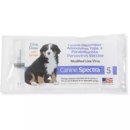 Spectra Canine 5 Vaccine for Dogs with Syringe 1 Dose Dog Vaccines