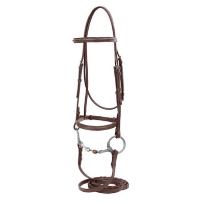 Henri de Rivel Advantage Plain Raised Snaffle Bridle With Laced Reins