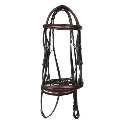 Image showing  Jamaika Pro Anatomical Fancy Raised Wide Flash Noseband Bridle with Raised Laced Reins