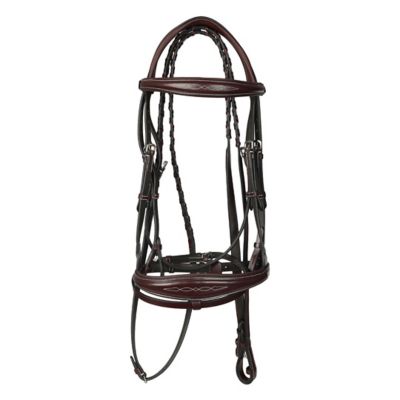 Henri de Rivel Jamaika Pro Anatomical Fancy Raised Wide Flash Noseband Bridle with Raised laced reins