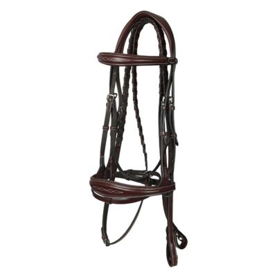 Image showing  Jamaika Pro Anatomical Fancy Raised Wide Flash Noseband Bridle with Raised Laced Reins
