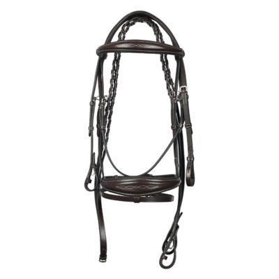 Henri de Rivel Jamaika Pro Anatomical Fancy Raised Wide Flash Noseband Bridle with Raised laced reins