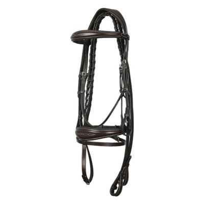 Image showing  Jamaika Pro Anatomical Fancy Raised Wide Flash Noseband Bridle with Raised Laced Reins