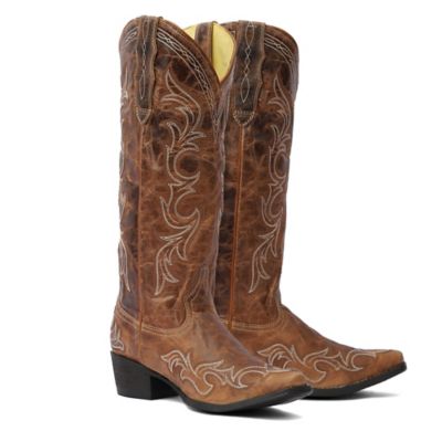 Image showing 0 th TuffRider Women Cody Embroidered Leather Snip Toe Western Boots