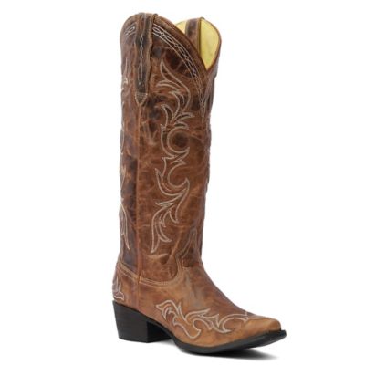 Image showing 1 th TuffRider Women Cody Embroidered Leather Snip Toe Western Boots