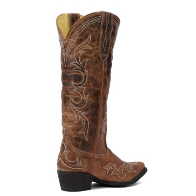 Image showing 3 th TuffRider Women Cody Embroidered Leather Snip Toe Western Boots