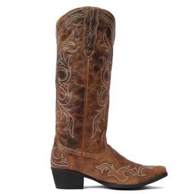 Image showing 6 th TuffRider Women Cody Embroidered Leather Snip Toe Western Boots