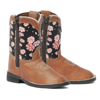 TuffRider Men's Lamar Wide Square Toe Western Boot- Brown- 12 With Free Assorted Striped Socks