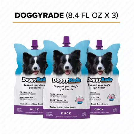 DoggyRade Duck Prebiotic Drink 3 x 8.4 fl ounces. Dog Digestion Supplements