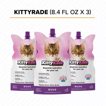 KittyRade Duck Prebiotic Drink 3 x 8.4 fl ounces. Cat Digestion Supplements