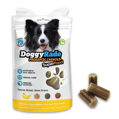 DoggyRade Superfood Prebiotic Chewies Banana Peanut Butter Chia and Flax Seeds, 3.5 oz