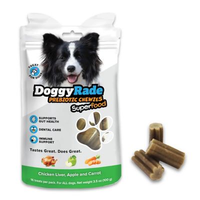 DoggyRade Superfood Prebiotic Chewies Chicken Liver Apple Carrot, 3.5 oz.