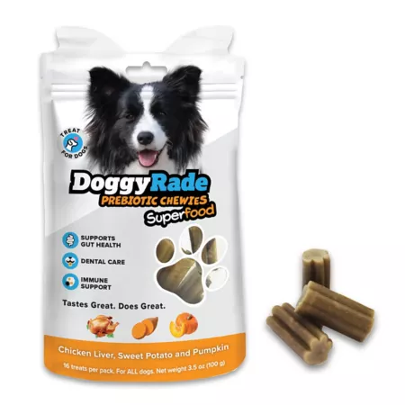 DoggyRade Chew Chicken Liver Sweet Potato Pumpkin 3.5 oz. Dog Digestion Supplements