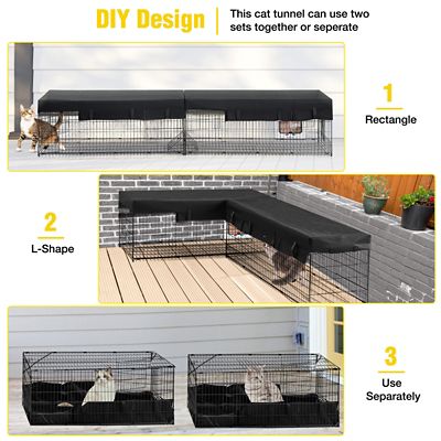 Image showing  Durable Cat Tunnel with Waterproof Fabric, Versatile, Rust Proof, and Compatible with Cat House
