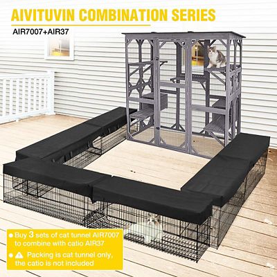 Image showing 6 th Aivituvin Durable Cat Tunnel with Waterproof Fabric, Versatile, Rust Proof, and Compatible with Cat House